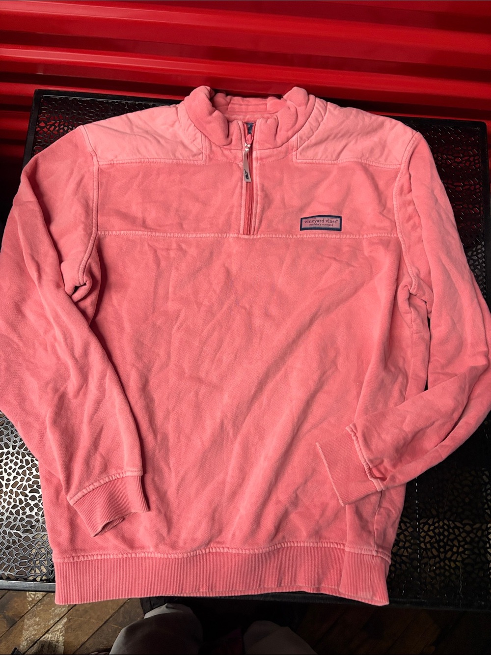 Vineyard vines size medium, long sleeve half zip salmon